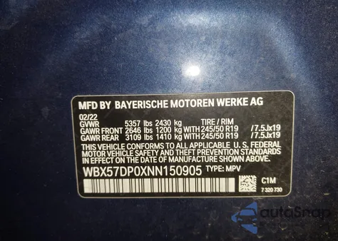 2022 BMW X3 xDrive30I z USA, uszkodzony, nr VIN WBX57DP0XNN150905